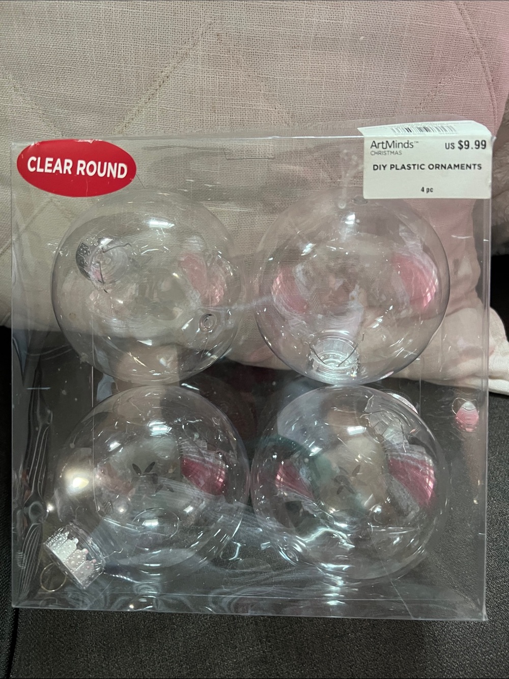 ArtMinds Clear Round DIY Plastic Ornaments - Clear (4 pc)
